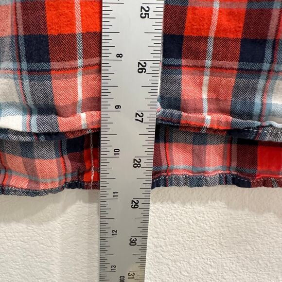 The North Face Mens Large Red Plaid Shirt Short Sleeve ButtonUp Camping Gorpcore - Picture 7 of 8